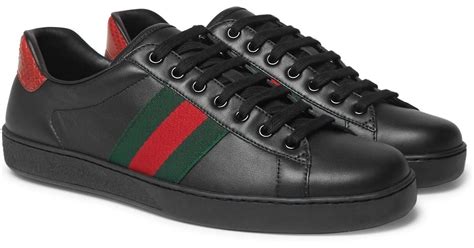 gucci ace snake black mens|gucci snake sneakers men.